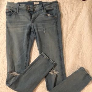 Hudson white wash ripped jeans